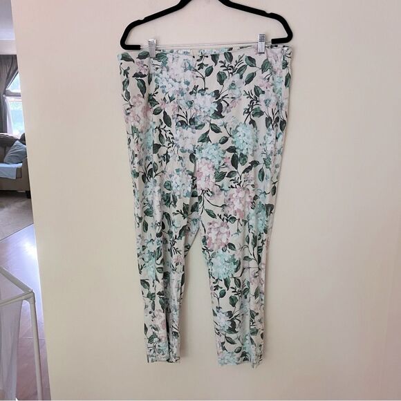 J.Jill Women’s Linen Stretch Floral Print Pull-On Straight Leg Pants Size Large - Picture 4 of 13